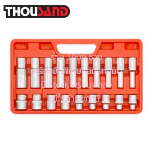 THOUSAND KS2738 ชุดลูกบล็อกท็อกซ์ E 1/2", ตัวสั้น & ตัวยาว 19 ตัวชุด (E8 - E24)