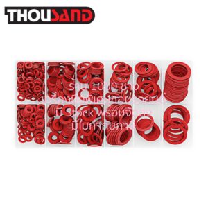 THOUSAND KS2564 ชุดรวมคละไซด์ แหวนประเก็นสีแดง M10 - M32, 600 ตัวชุด