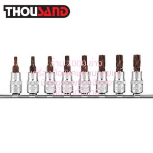 THOUSAND KS2447 ลูกบล็อกหัวดาว 5 แฉก 1/4", 9 ตัวชุด (TS10 - TS50)